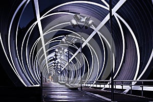 Footbridge of the Arganzuela, Madrid city center Night, Spain photo