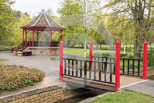 Footbridge and band stand in The WAlks, Kings Lynn