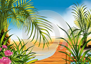 Footbridge on the beach