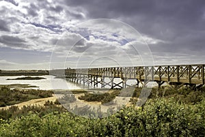 Footbridge heading to Quinta do Lago beach, in Ria Formosa. Algarve photo
