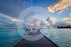 Footbridge leading to the jetty