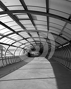 Footbridge at MCG - B&W