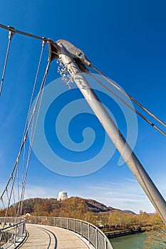 Footbridge over Altmuehl river in Kelheim