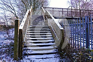 Footbridge over railway line.