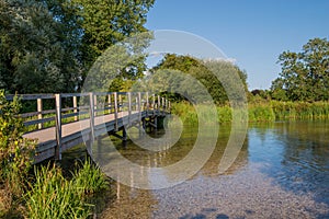 Footbridge over the River Test, Hampshire, England