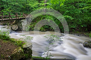 Footbridge over Roaring Run Creek