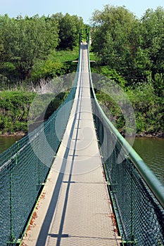 Footbridge over San river on Green Velo bicycle route in Eastern Poland photo
