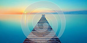 Footbridge sea beach meditation journey calm hormone sunset sea yoga photo