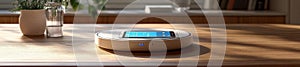 Smart Home Technology with Digital Scale and App Interface on a Modern Table photo