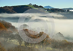 Foothills n the fog, Pays Basque photo