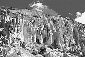 Foothills of the Pamirs in Tajikistan In black and white colors photo