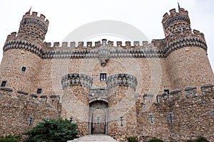 Entrance of New Castle of Manzanares el Real in Spain photo