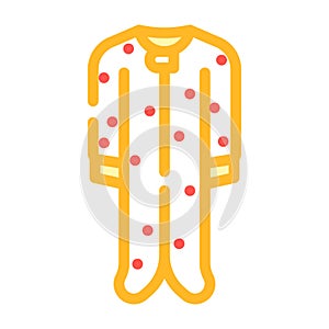 footie outfit baby cloth color icon vector illustration