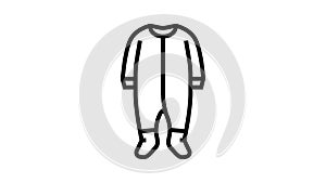 footie outfit baby cloth line icon animation