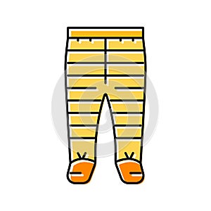 footie pants baby cloth color icon vector illustration