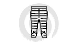 footie pants baby cloth line icon animation