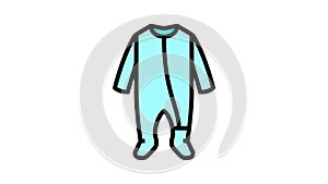 footie sleeper baby cloth color icon animation