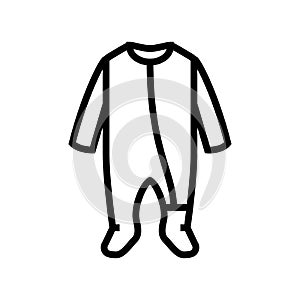 footie sleeper baby cloth line icon vector illustration