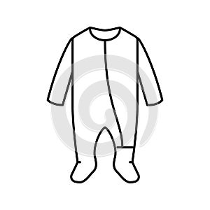 footie sleeper baby cloth line icon vector illustration