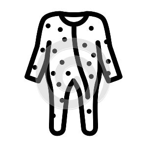 footie sleeper baby cloth line icon vector illustration