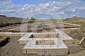 Footings at a construction site