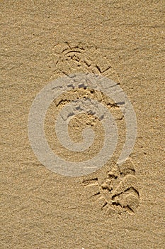 Footmark on beach