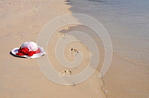 Footmarks on the beach