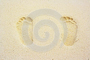 Footmarks in coral sand