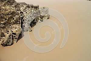 Footmarks in sand on beach in Baleal