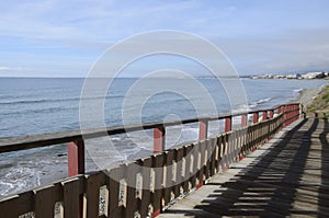 Footpath along the blue sea