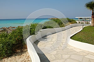 Footpath along the promenade by the sea