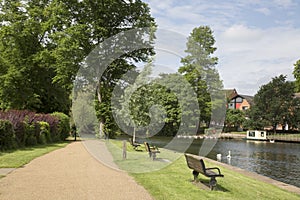 Footpath alongside River; Stratford Upon Avon; England