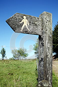 Footpath arrow signpost photo