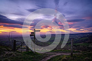 Footpath on the Cleveland Way at Sunset