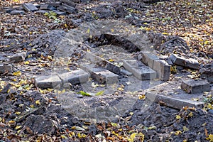 Footpath dismantled for repairs