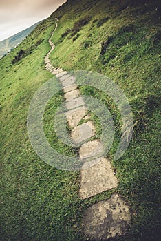 The footpath from Edale to Kinder Scout in the Peak District photo