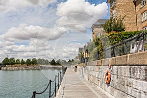 Footpath in front of terrace houses in Kent photo