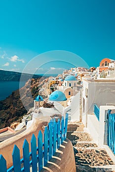 Footpath in Oia Santorini Greece