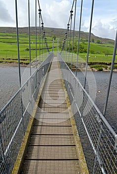 Footpath over River Swale in Swaledale, Yorkshire Dales