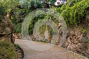 Footpath in Park Guell, Barcelona, Spain