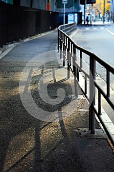 Footpath on road in the city