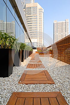 Footpath in the roof-garden