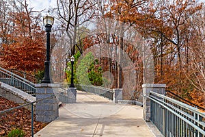 Footpath and stairs to Grand Arbor in Piedmont Park, Atlanta, USA