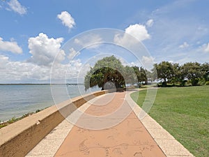 Footpath at the Sunset Park, Bribie Island, Queensland, Australia