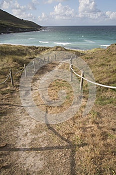 Footpath to Beach at Malpica; Fisterra; Costa de la Muerte; Galicia photo