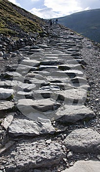 Footpath to climb Mount Snowdon