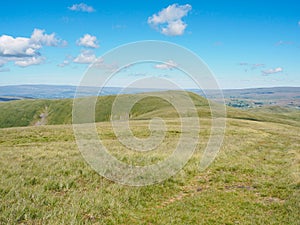 Footpath to the summit of Green Bell from Randygill Top, Howgill Fells, Cumbria