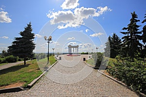 Footpath to the white arbor in Poltava