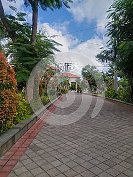 the footpath of the Udayana University Bali rectorate area