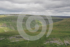 Footpath up to dramatic High Cup Nick, Eden Valley, North Pennines, Cumbria